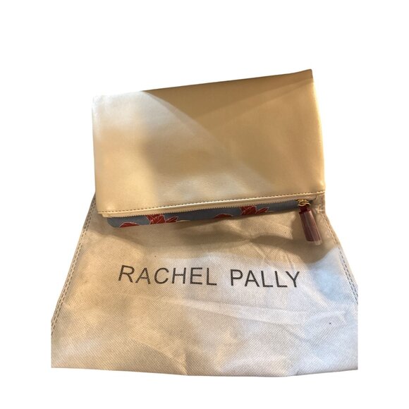 Rachel Pally Foldover Clutch Floral Pattern Leather & Fabric Zipper Closure Wome - Picture 2 of 6